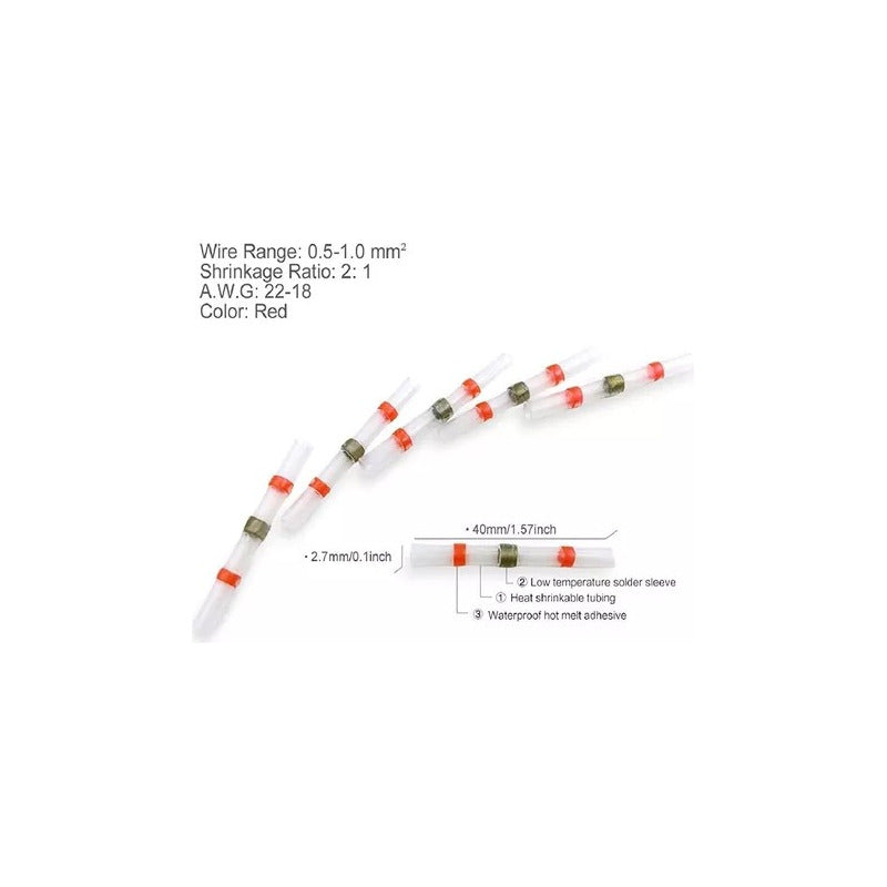 10X CONECTOR TERMOENCOGIBLE TERMORETRACTIL 2.7 X 3.6 X 40 MM