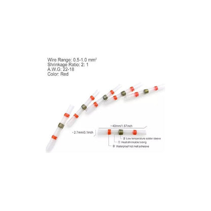 10X CONECTOR TERMOENCOGIBLE TERMORETRACTIL 2.7 X 3.6 X 40 MM
