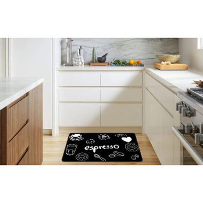 TAPETE COCINA HOGAR RESTAURANTE ESPRESSO 40X40 CMS 40 CM 40 CM MODERNO NEGRO