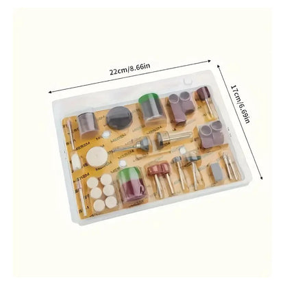 KIT 105 PCS CABEZALES PULIDO AMOLADORA MOTOTOOL MARQUETERÍA 12V 50 50 W