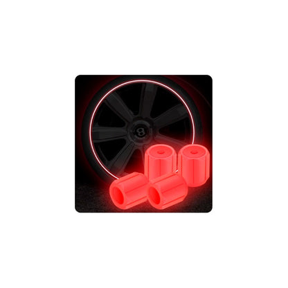 JUEGO TAPA VÁLVULA AIRE NEUMÁTICO LLANTA FLOURESCENTE BRILLA