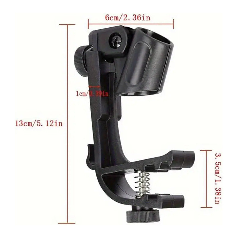 BASE SOPORTE MICRÓFONO BATERÍA ANILLO ARO REDOBLANTE TOM NEGRO