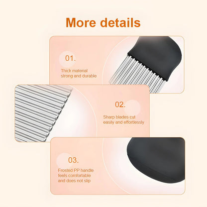 CORTADOR PAPAS RIZADAS VERDURAS FRUTAS ACERO INÓXIDABLE NEGRO