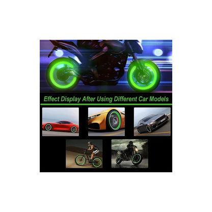 JUEGO TAPA VÁLVULA AIRE LLANTA NEUMÁTICO FLOURESCENTE BRILLA