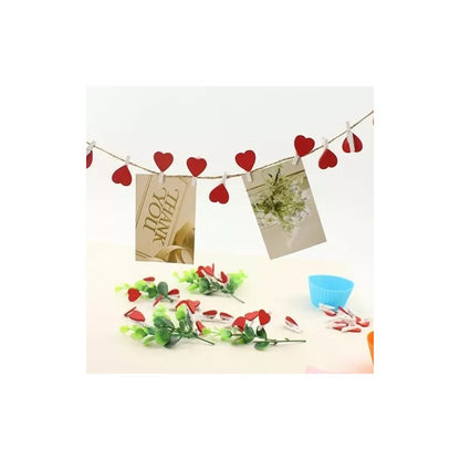 10X GANCHOS CORAZÓN DECORACIÓN PAPELERÍA MADERA MANUALIDADES