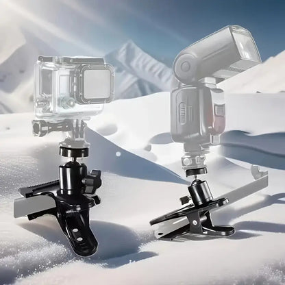 SOPORTE CLAMP CÁMARA ILUMINACIÓN FOTOGRAFÍA TORNILLO 3/4 360 NEGRO