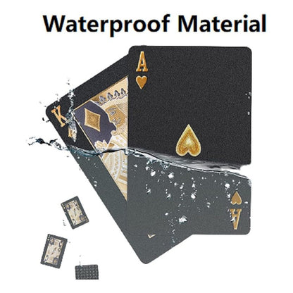 JUEGO CARTAS POKER RÍGIDAS IMPERMEABLES NEGRAS LUJO CASINO NEGRO POKER UNIVERSAL