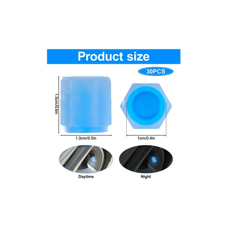 JUEGO TAPA FLOURESCENTE AZUL VÁLVULA AIRE NEUMÁTICO LLANTA