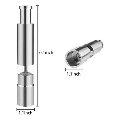 MOLEDOR TRITURADOR DISPENSADOR PIMIENTA ACERO INOXIDABLE PLATEADO