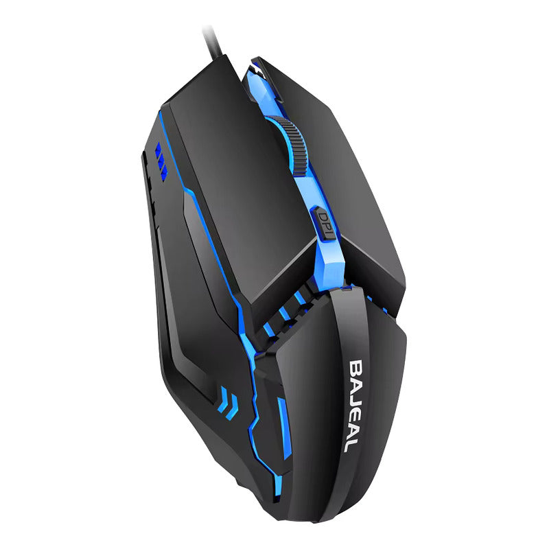MOUSE GAMER USB ÓPTICO LED RGB MULTICOLOR BOTÓN DPI 800-1600 NEGRO RGB