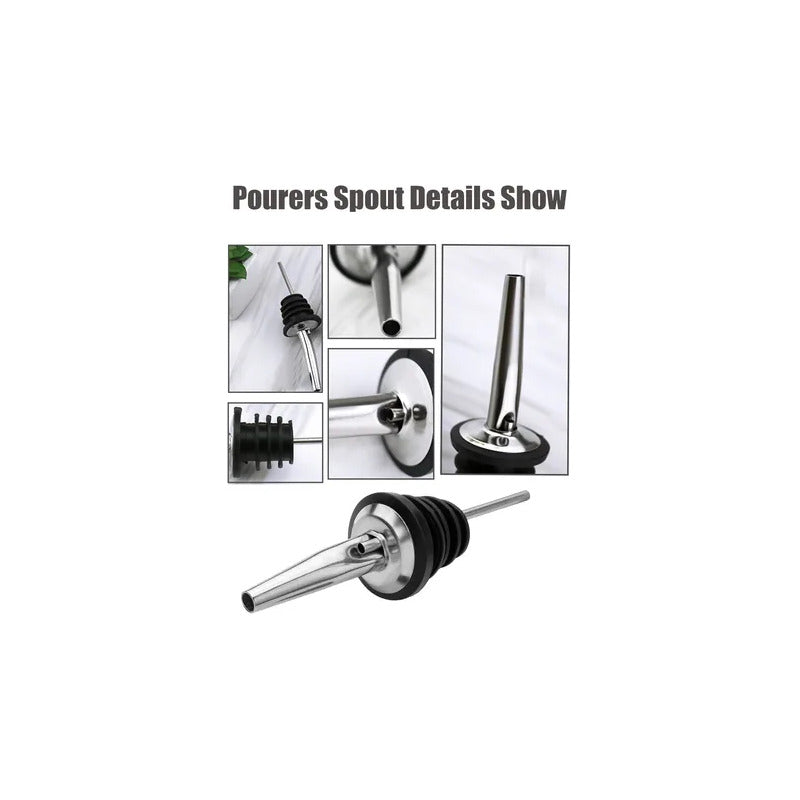 2X BOQUILLA VERTEDOR BOTELLA ACERO INOXIDABLE BAR RESTAURANT PLATEADO