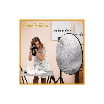 REFLECTOR PLEGABLE FOTOGRAFÍA 24 PULGADAS BLANCO Y PLATEADO BLANCO Y PLATEADO