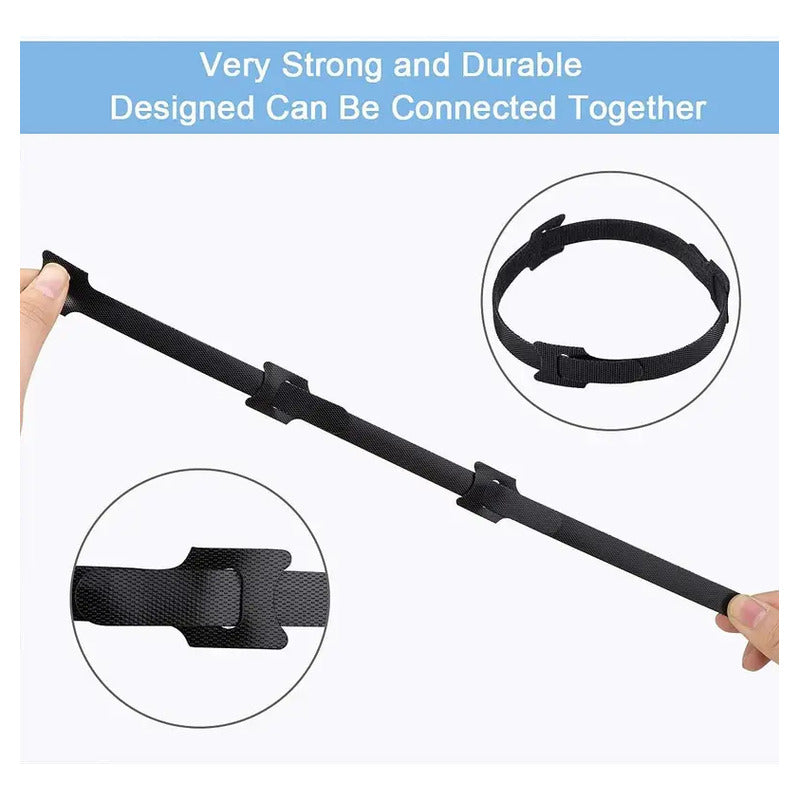 5X ORGANIZADOR CABLES ATACABLES VELCRO ORIFICIO FIJACIÓN NEGRO