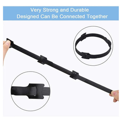 5X ORGANIZADOR CABLES ATACABLES VELCRO ORIFICIO FIJACIÓN NEGRO