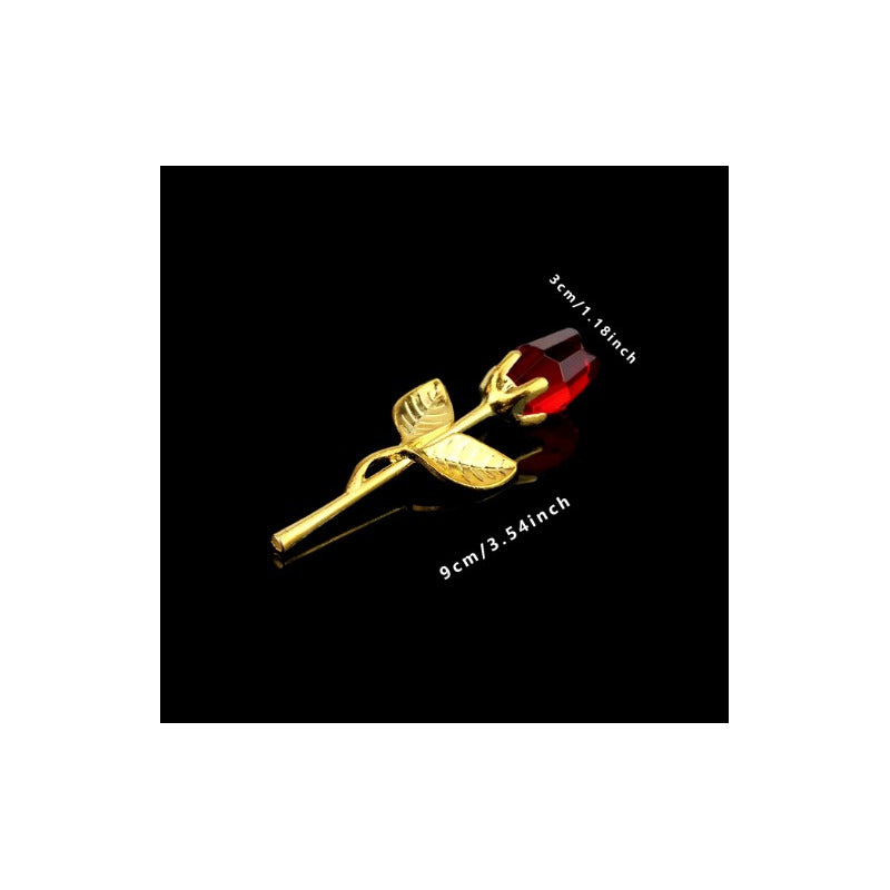 ROSA CRISTAL MINI JOYA 9CM REGALO AMOR AMISTAD BODA VALENTIN ROJO