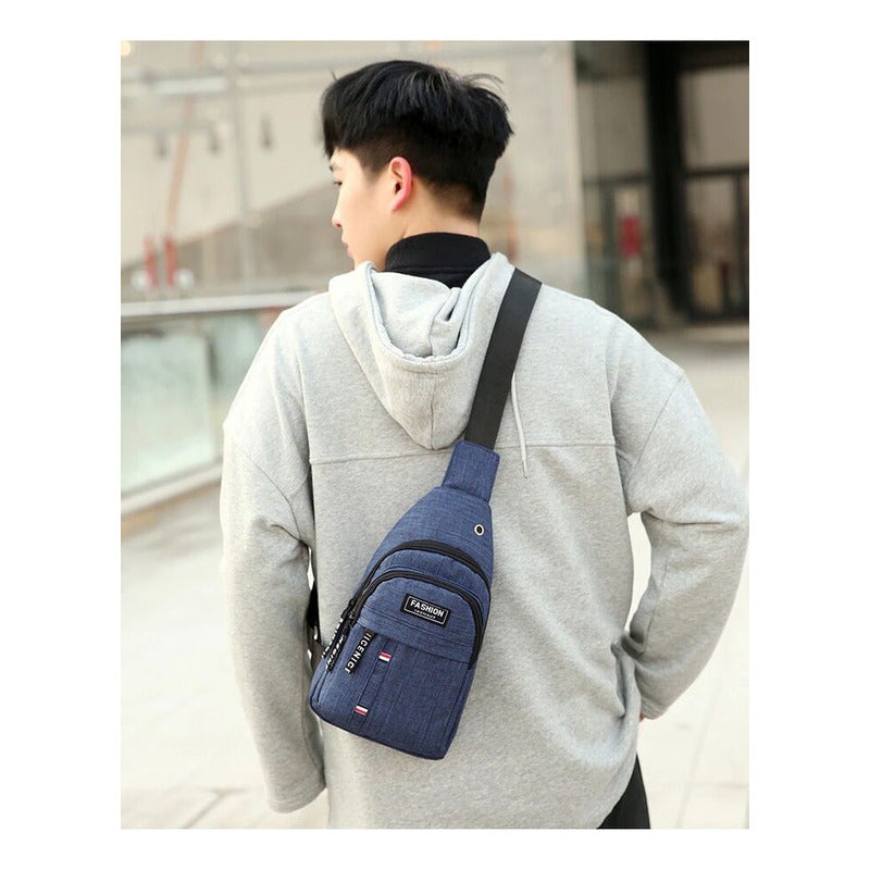 MALETIN LIGERO IMPERMEABLE CORREA AJUSTABLE VIAJE MALETA AZUL MARINO LISA