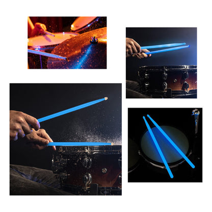 BAQUETAS 5A FLUORESCENTES AZUL BATERÍA PERCUSIÓN LIVE VIDEO AZUL 5A