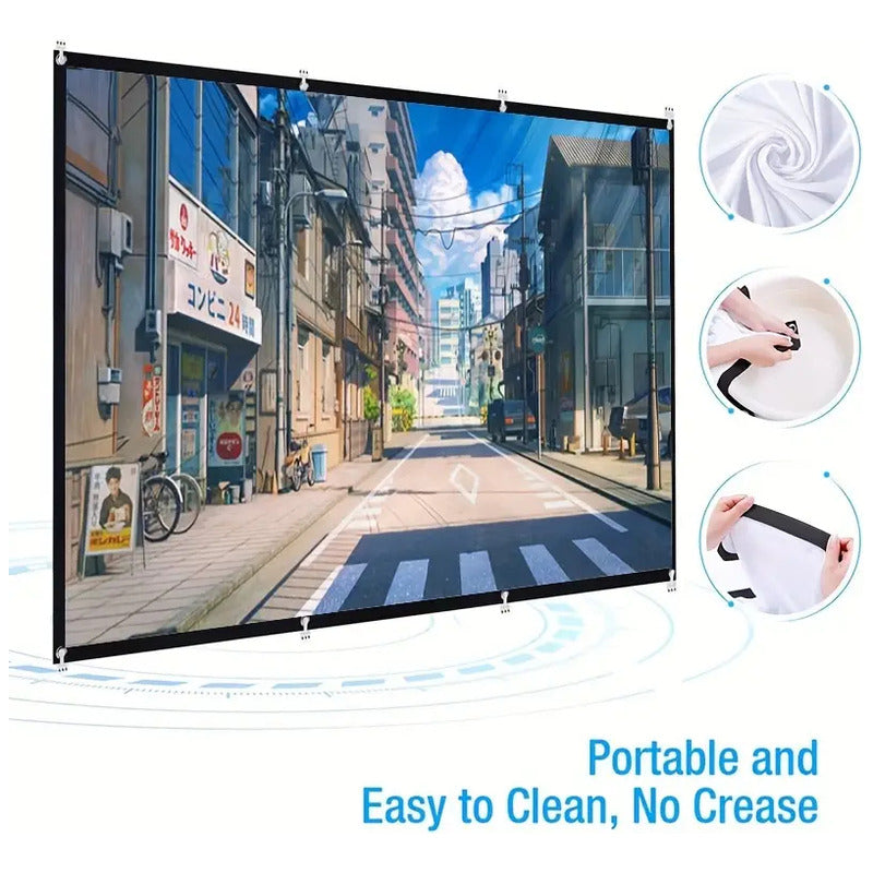 PANTALLA TELÓN PROYECTOR VIDEO BEAM PELICULA JUEGOS 130X75