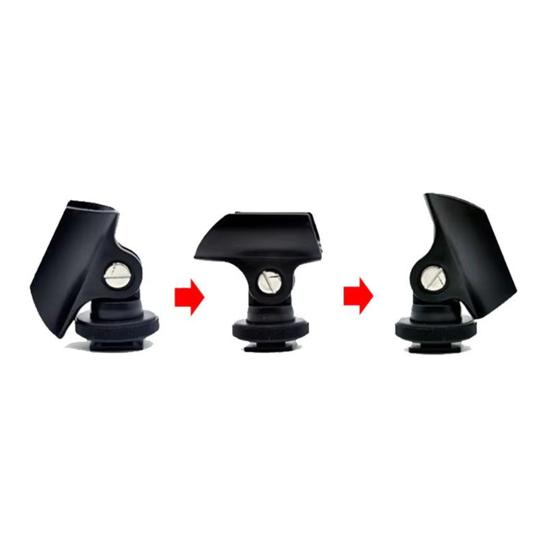 ADAPTADOR CLIP BASE MICRÓFONO ZAPATA CAMARA DSLR NEGRO