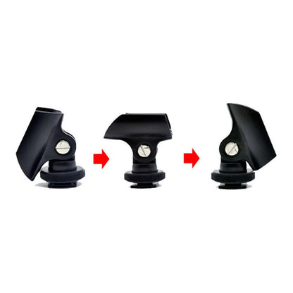 ADAPTADOR CLIP BASE MICRÓFONO ZAPATA CAMARA DSLR NEGRO