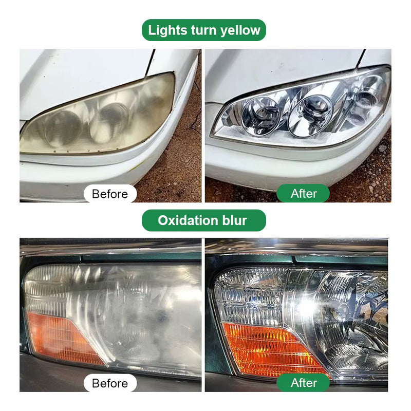 KIT PULIDO RESTAURACION LIMPIEZA FAROS LUCES CARRO CAMIONETA BLANCO