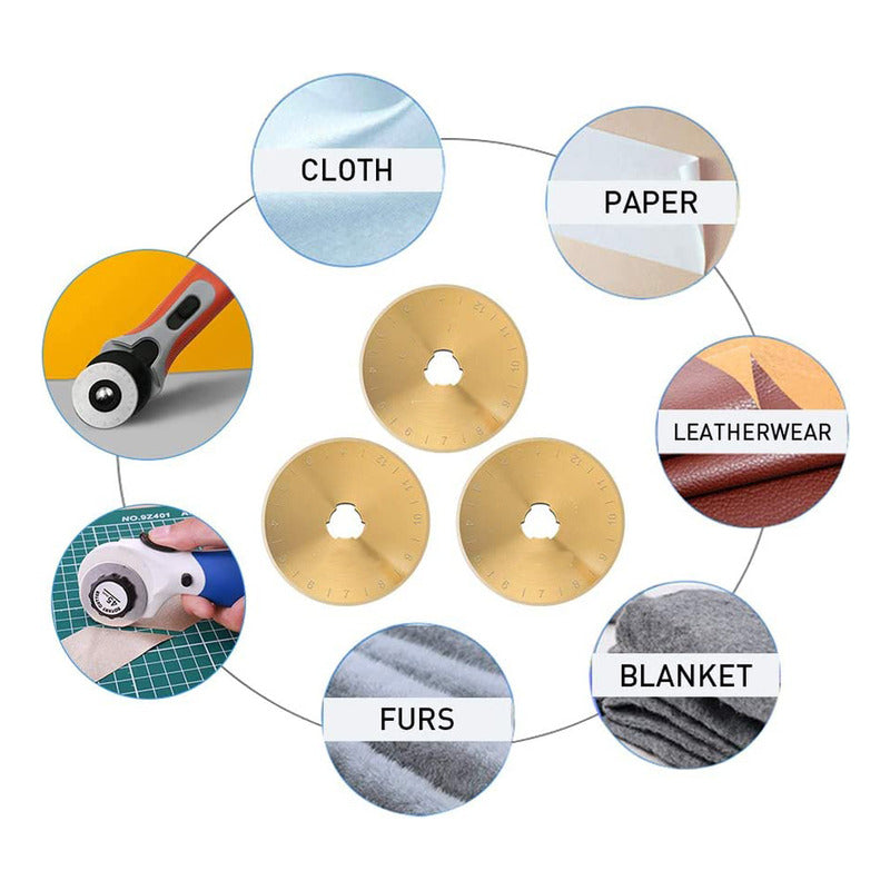 CORTADOR TELA ROTATIVO 45MM SASTRERÍA COSTURA ROPA BRICOLAJE