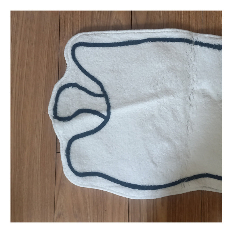 TAPETE GATO KAWAII DUCHA BAÑO NIÑOS HOGAR ALCOBA 60X40 NEGRO MODERNO