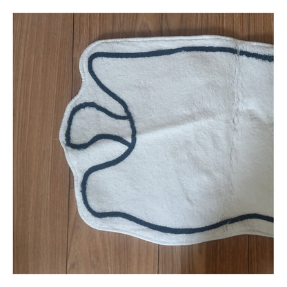 TAPETE GATO KAWAII DUCHA BAÑO NIÑOS HOGAR ALCOBA 60X40 NEGRO MODERNO