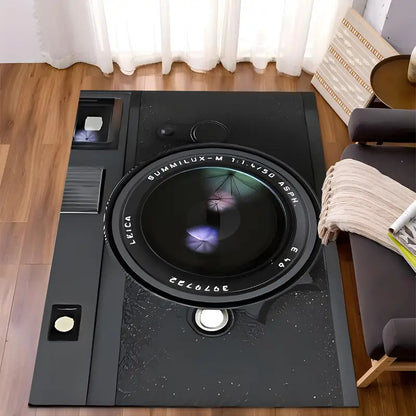 TAPETE ENTRADA DISEÑO CÁMARA CASA BAÑO COCINA ALCOBA ADORNO 60 CM 40 CM CÁMARA NEGRO