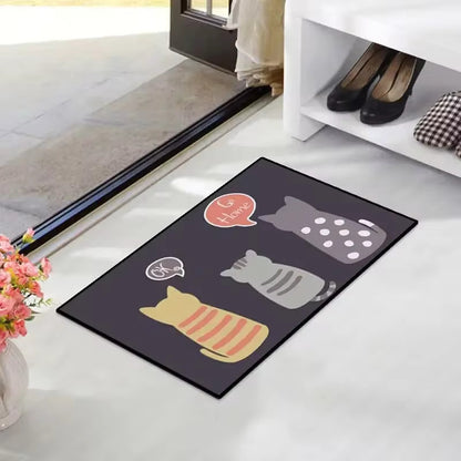 TAPETE GATOS ENTRADA CASA BAÑO COCINA ALCOBA OK GO HOME 60 CM 40 CM ANIMAL PRINT