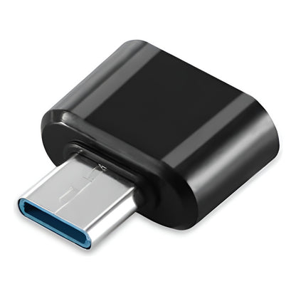 ADAPTADOR CONVERTIDOR USB HEMBRA TIPO C MACHO OTG 3.0 NEGRO NEGRO