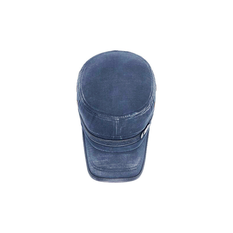 GORRA PLANA TIPO MILITAR AZUL ACERO / JEAN AJUSTABLE FASHION AZUL ACERO AJUSTABLE