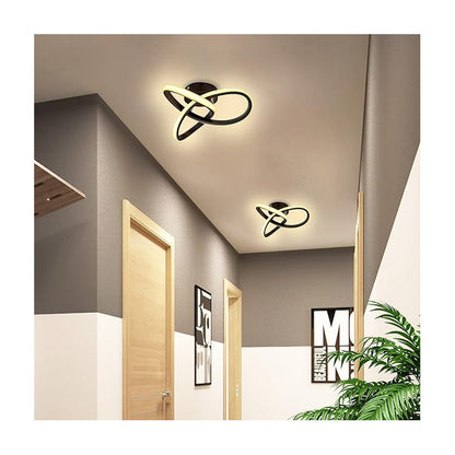 LAMPARA TECHO LUZ LED TIPO TREBOL 25W MARCO NEGRO SALA 110/220V NEGRO