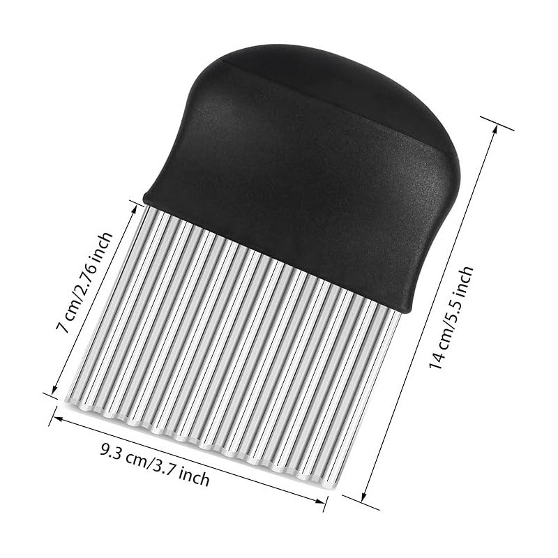 CORTADOR PAPAS RIZADAS VERDURAS FRUTAS ACERO INÓXIDABLE NEGRO