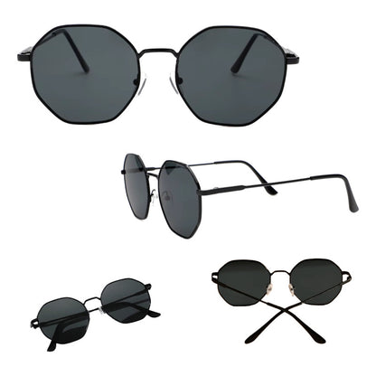 GAFAS SOL POLICARBONATO POLARIZADO REDONDAS FASHION ESTILO REDONDO NEGRO NEGRO NEGRO