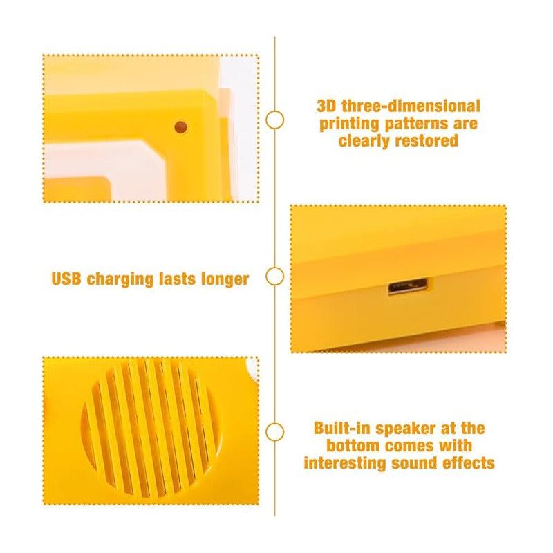 LAMPARA CUBO MARIO BROS LED USB SONIDO NIÑOS AMARILLO AMARILLO 5V