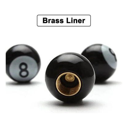 JUEGO TAPA VÁLVULA AIRE LLANTA CARRO MOTO BICI BOLA 8 BILLAR