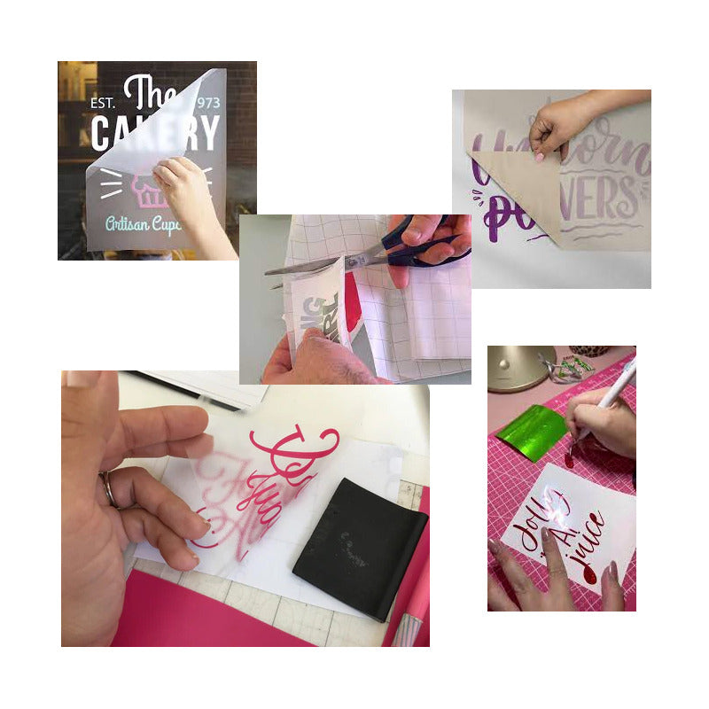 4X PAPEL TRANSFER 12  X 12  ADHESIVO TRANSPARENTE CAMEO TRANSPARENTE