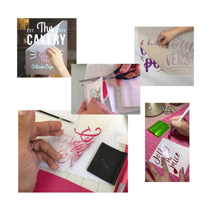 4X PAPEL TRANSFER 12  X 12  ADHESIVO TRANSPARENTE CAMEO TRANSPARENTE