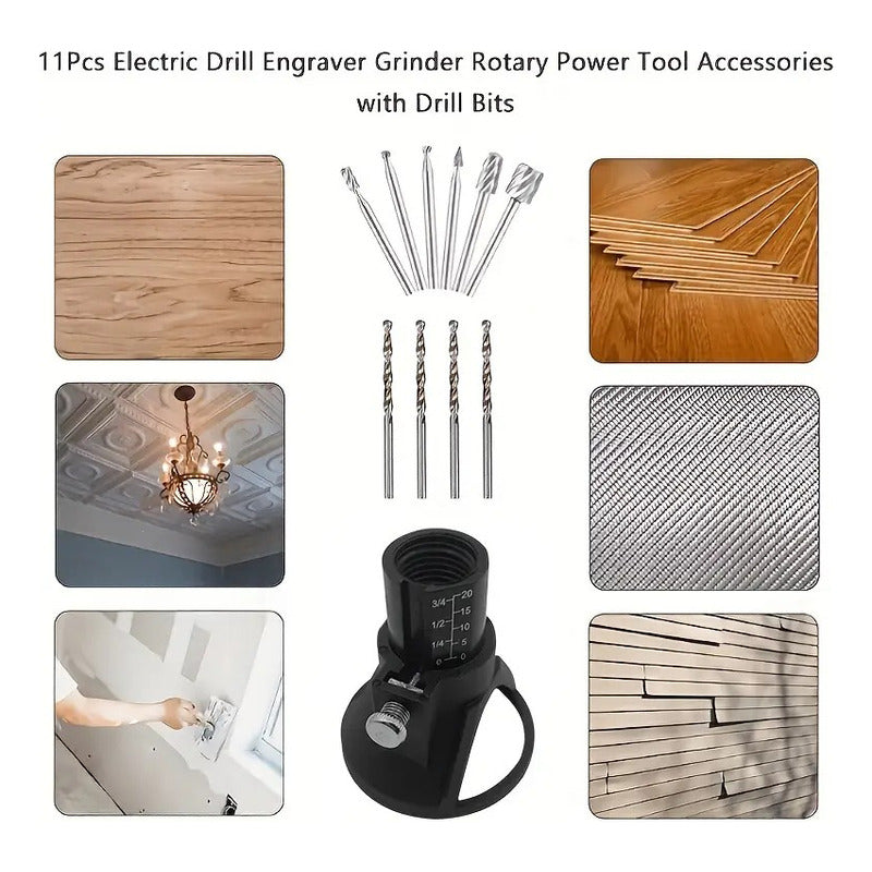 KIT 11 UNID BROCAS TALADRO AMOLADORA MOTOTOOL CARPINTERÍA