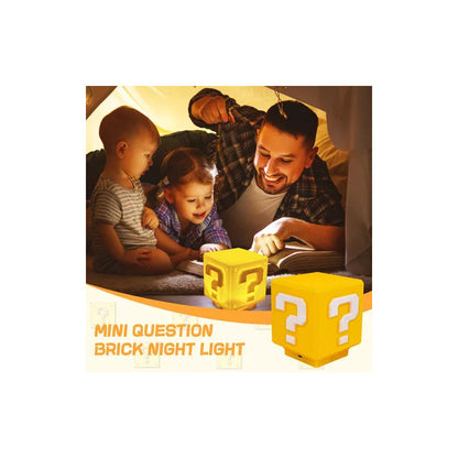 LAMPARA CUBO MARIO BROS LED USB SONIDO NIÑOS AMARILLO AMARILLO 5V