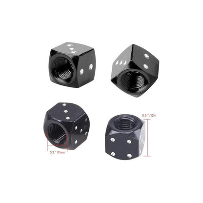 JUEGO TAPA VÁLVULA AIRE NEUMÁTICO LLANTA DADOS ALUMINIO