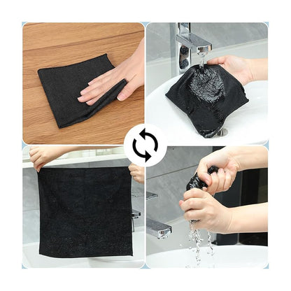 PAÑO TOALLA LIMPIEZA MULTIUSOS MICROFIBRA SUPERABSORBENTE NEGRO