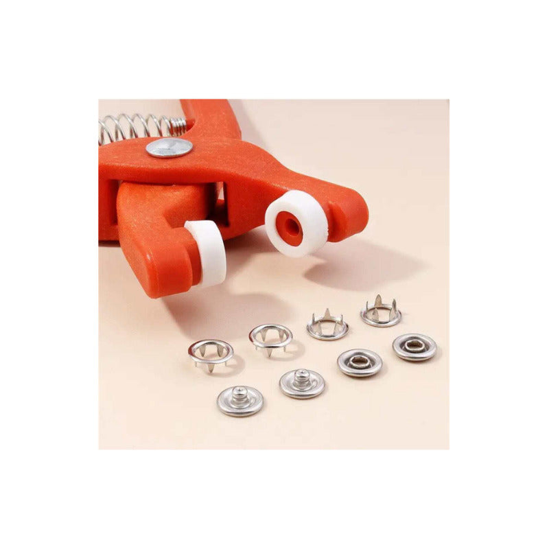 HERRAMIENTA PINZA INSTALACIÓN BOTONES PRESIÓN 95MM +10 BOTON ROJO PINZA BOTONES PRESION