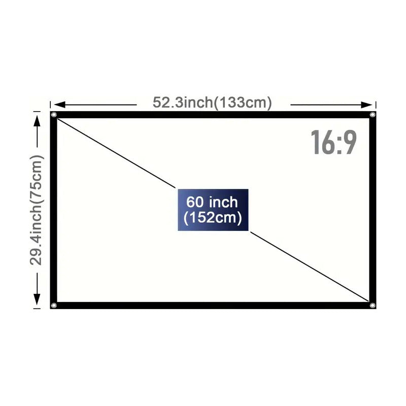 PANTALLA TELÓN PROYECTOR VIDEO BEAM PELICULA JUEGOS 130X75