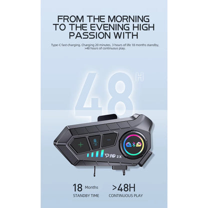 INTERCOM CASCO MOTOCICLETA BLUETOOTH DUAL RECARGABLE