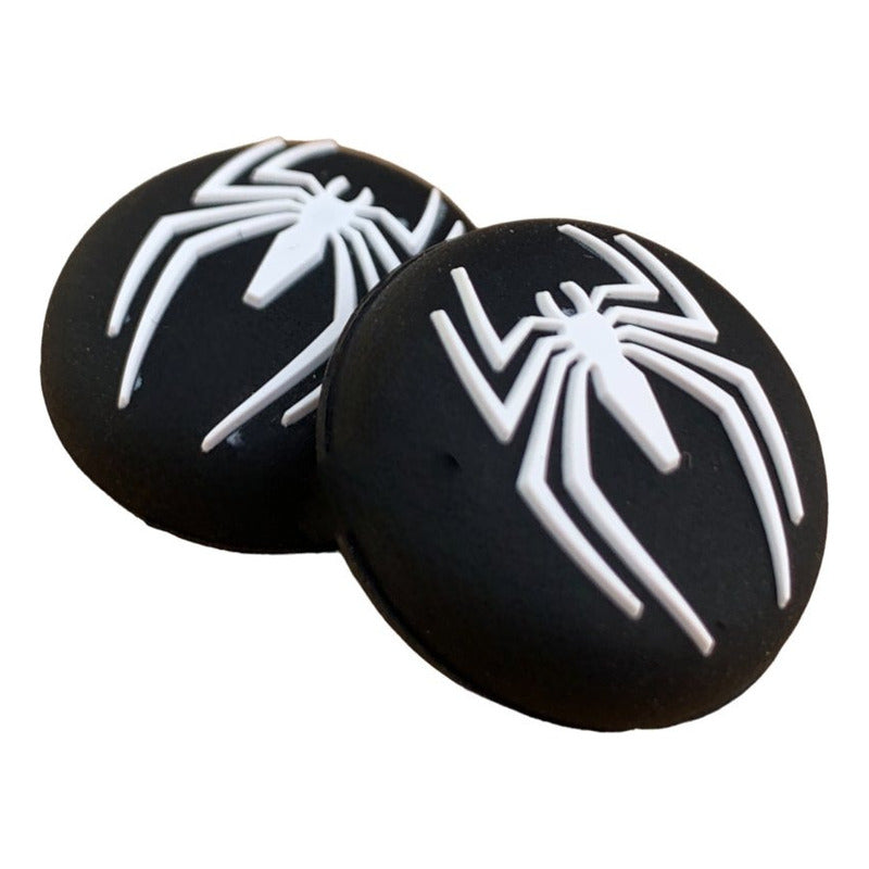 2X PROTECTOR SILICONA JOYSTICK SPIDERMAN LOGO 2011 NEGRO NEGRO