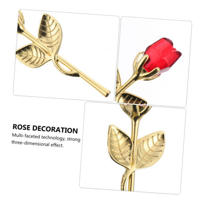 ROSA CRISTAL MINI JOYA 9CM REGALO AMOR AMISTAD BODA VALENTIN ROJO