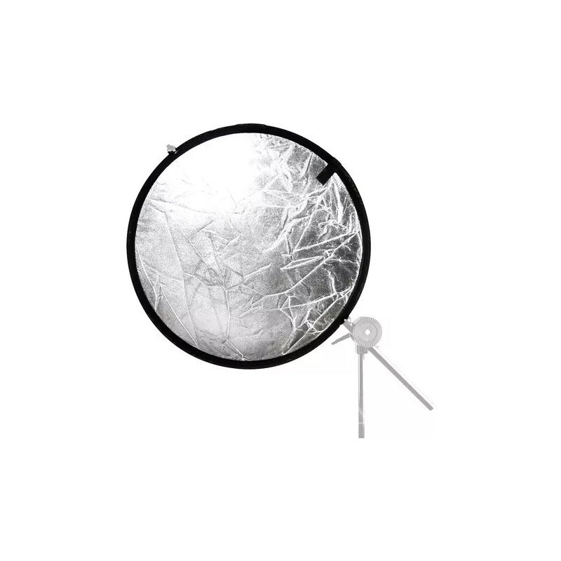 REFLECTOR PLEGABLE FOTOGRAFÍA 24 PULGADAS BLANCO Y PLATEADO BLANCO Y PLATEADO