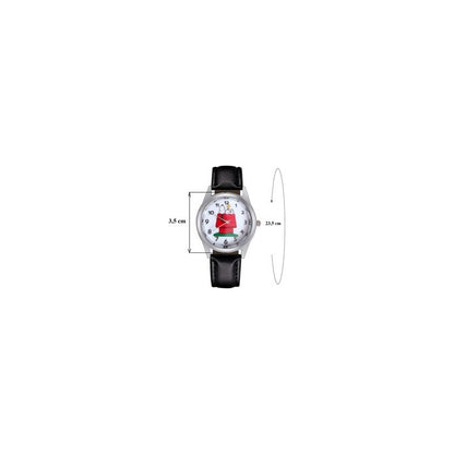 RELOJ SNOOPY CASA LUJO CORREA CUERO MUJER NEGRO CROMADO BLANCO